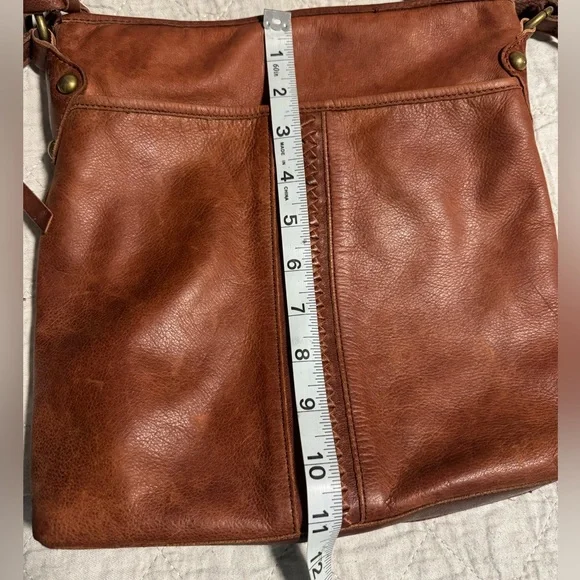 Luck Brand Brown Leather Crossbody Boho Bag with Braided Accent Causal Purse. - Picture 11 of 16